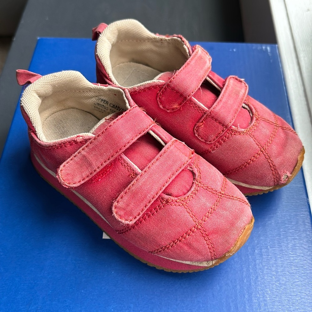 Vintage Gap Baby Red Size 7 Canvas Velcro Shoes